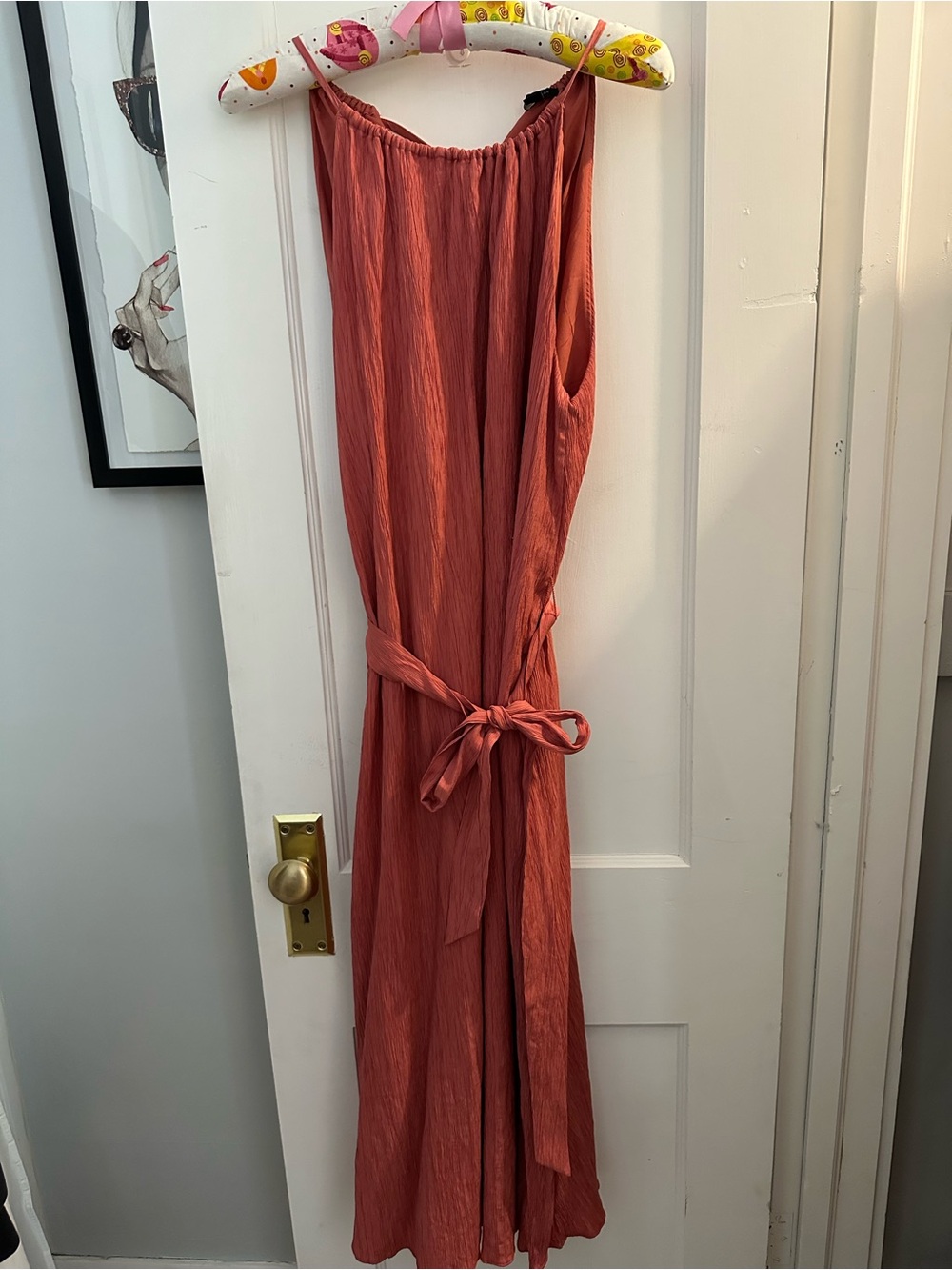 Ann Taylor Midi Crinkle Dress Size L
